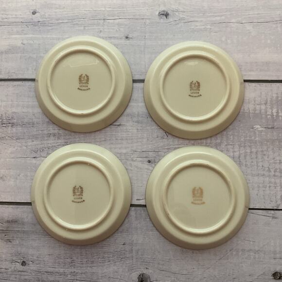 Lenox Holiday Dimension Coaster Set Of 4 Christmas Holly Berry Porcelain USA - Picture 7 of 12